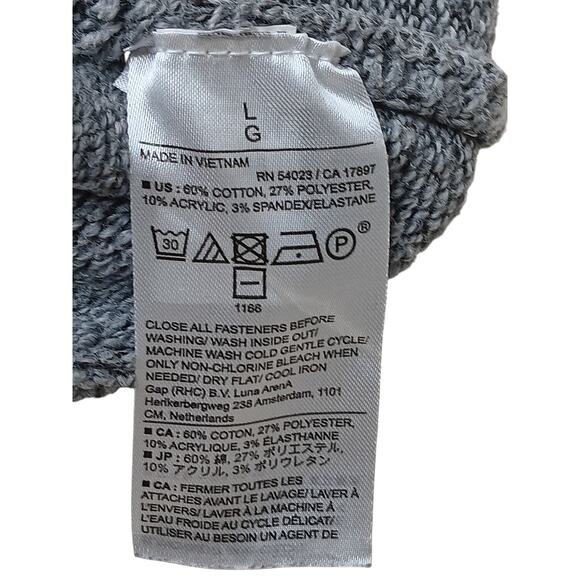 Banana Republic Gray Shawl Collar Pullover Sweater Men’s Large Textured Knit - Picture 10 of 12